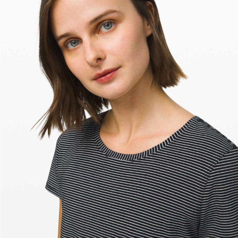 Lululemon Love Crew III - Black & White Stripe - Picture 2 of 8